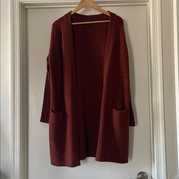 Jenni Kayne Burgundy Cardigan Coat - XS